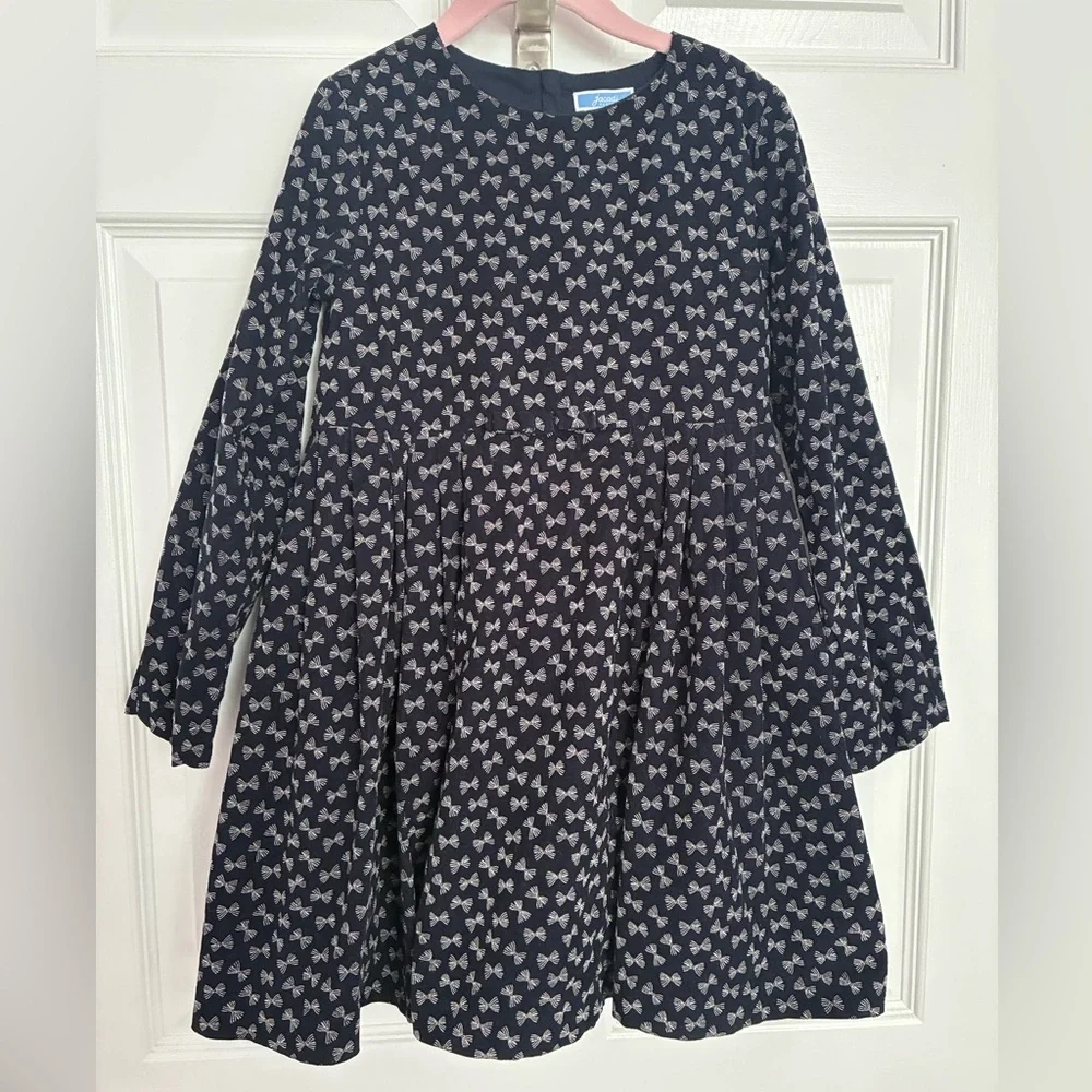 Jacadi Paris 8A Dark Navy Bow Dress - Picture 10 of 11